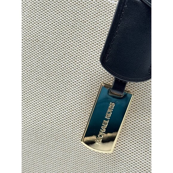 MICHAEL KORS Taryn canvas small tote crossbody bag- Natural/ Black - Picture 6 of 14